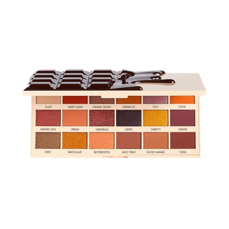 Makeup Revolution I Heart Paletka 18 cieni do powiek Chocolate Caramel Nudes