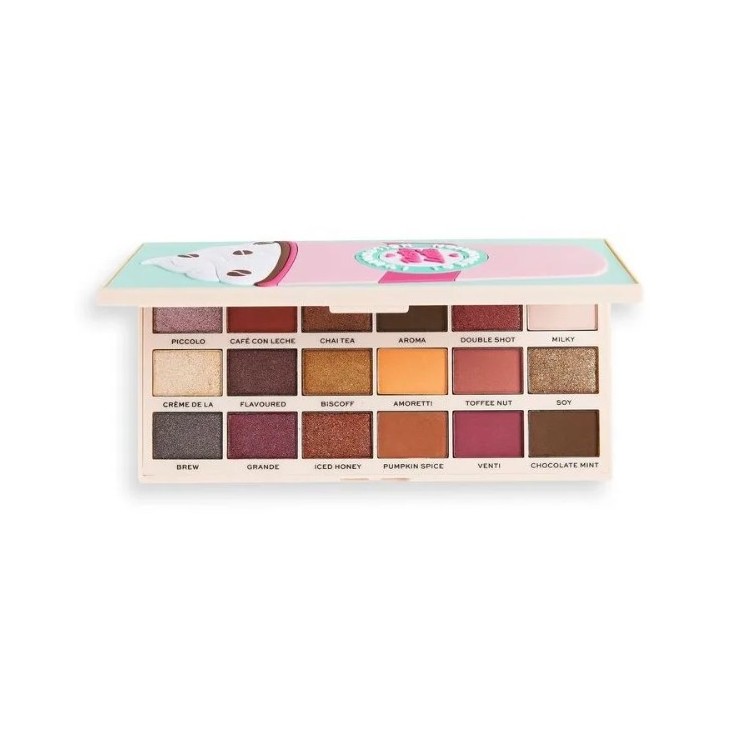 Makeup Revolution I Heart Revolution Tasty Paletka 18 cieni do powiek Latte 22 g 