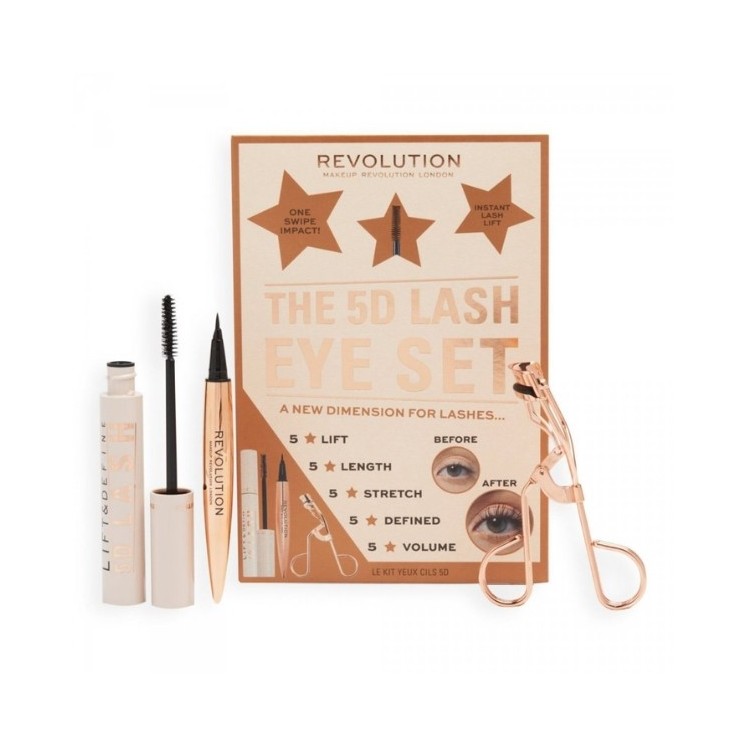 Revolution The 5D Lash Eye Set: завивка вій, туш і підводка