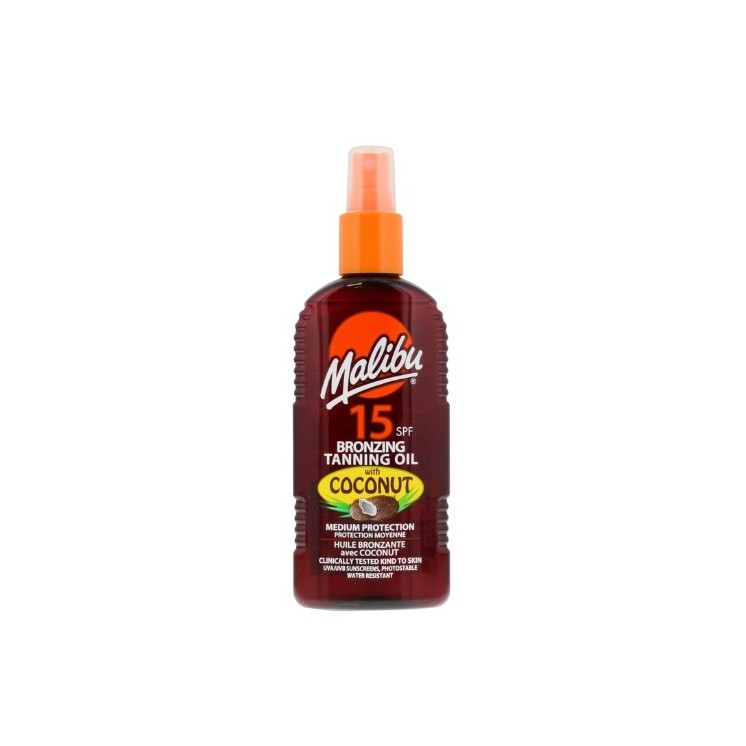 Malibu brązujący Olejek do opalania SPF15 Coconut 200 ml