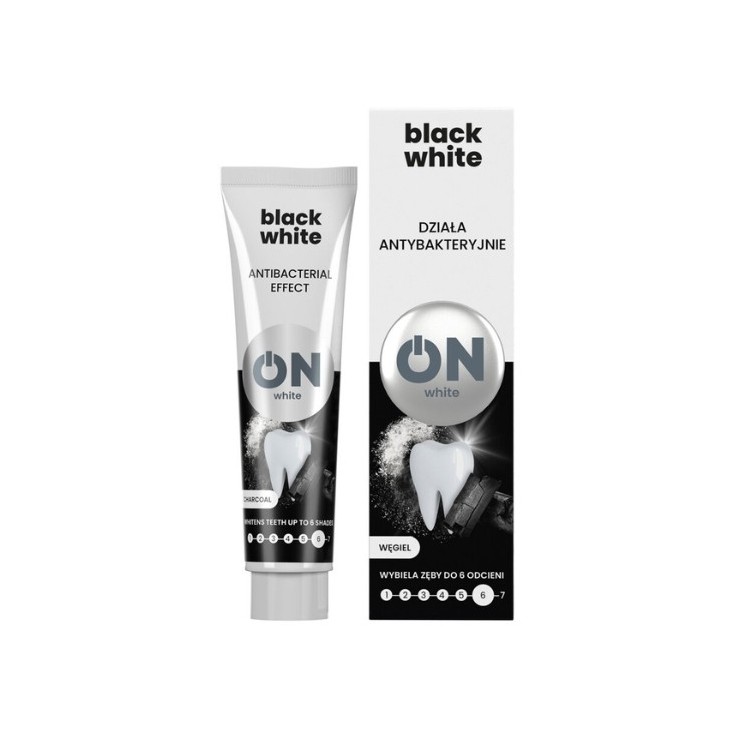 ON WHITE BLACK Pasta do zębów wybielająca z węglem 75 ml