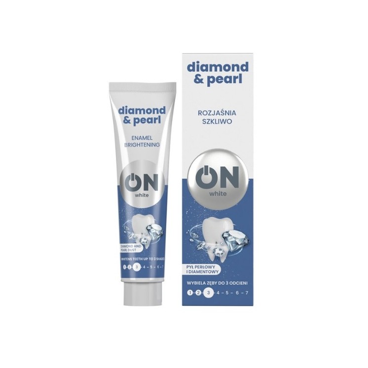 ON WHITE DIMOND&PEARL Pasta do zębów z pyłem perłowym i diamentowym 75 l