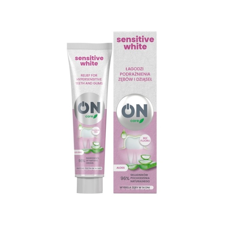 ON WHITE SENSITIVE WHITE Fluoridfreie Zahnpasta mit Aloe 100 ml