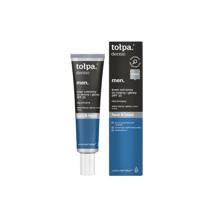 Tołpa Dermo Men Face&Head Krem ochronny do twarzy i głowy SPF25 40 ml