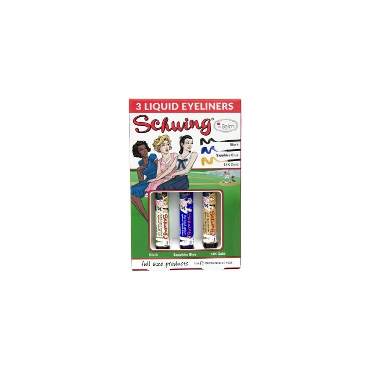 theBalm Schwing! Holiday Trio Zestaw trzech Eyelinerów: Black, Blue, Gold 3x1,7 ml