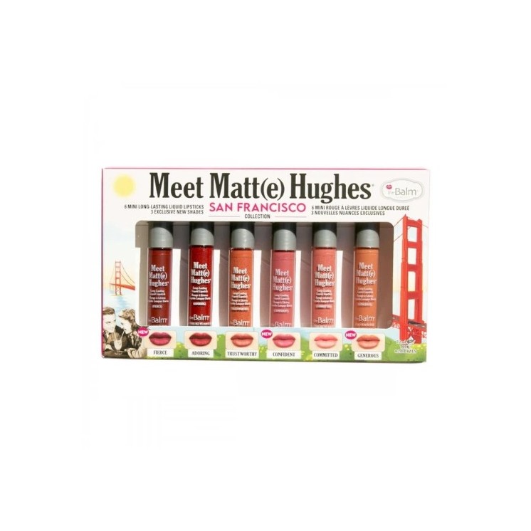 theBalm Meet Matte Hughes Mini Kit San Francisco Zestaw sześciu  Pomadek do ust