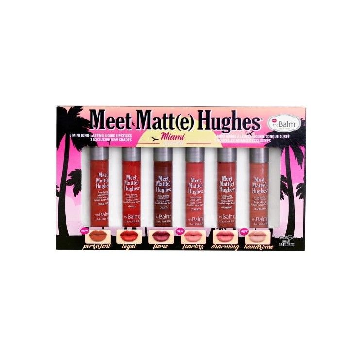 theBalm Meet Matte Hughes Mini Kit Miami Zestaw sześciu matowych Pomadek
