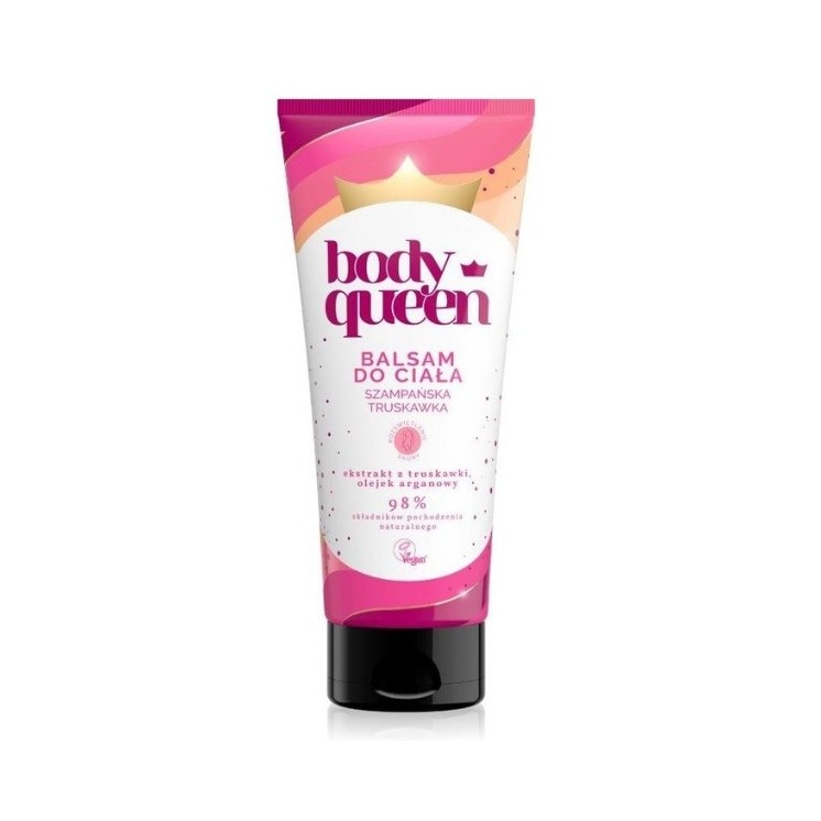 Body Queen rozświetlający Balsam do ciała Szampańska truskawka 200 ml