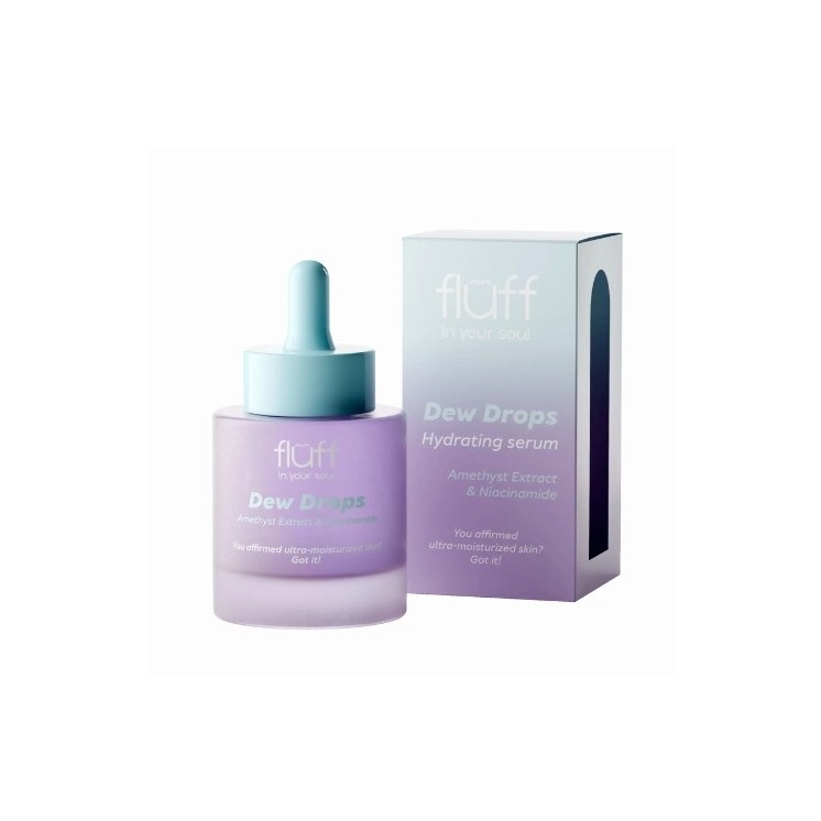 Fluff Dew Drops upiększające Serum do twarzy z ametystem i niacynamidem 30 ml