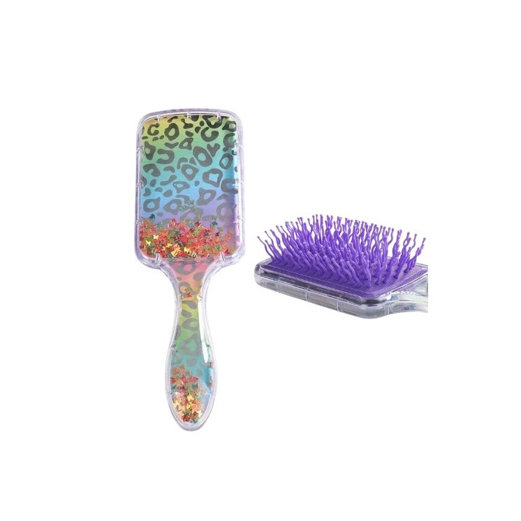 Quadratische Rainbow Panthera Violet Haarbürste, 1 Stück