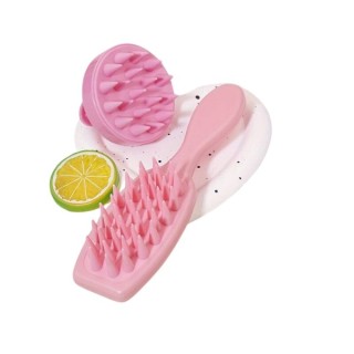 Set: Haarwasch- und Kopfhautmassagebürste + Pink Kopfhautmassagegerät
