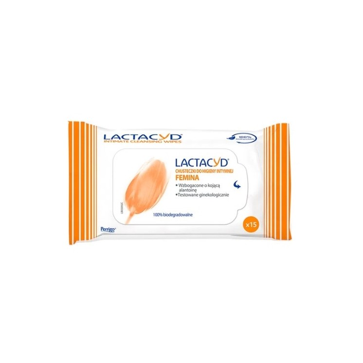 Lactacyd Femina Chusteczki do higieny intymnej 15 sztuk