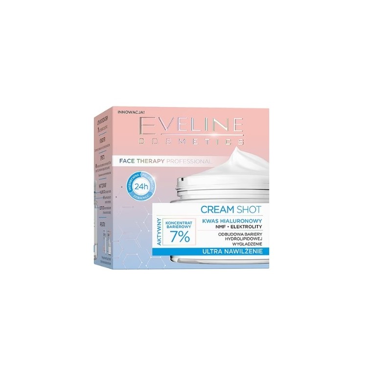 Eveline Cream Shot ultra nawilżający Krem do twarzy 7% Koncentrat barierowy 50 ml