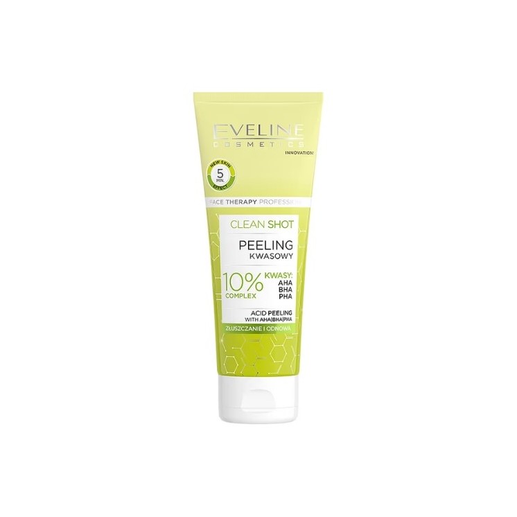 Eveline Clean Shot kwasowy Peeling do twarzy 75 ml