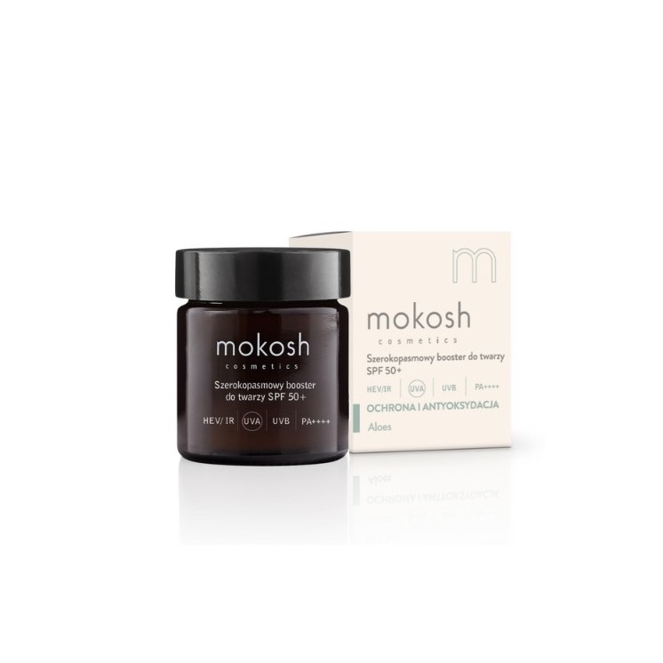 Mokosh szerokopasmowy Booster do twarzy SPF50+ Aloes 30 ml