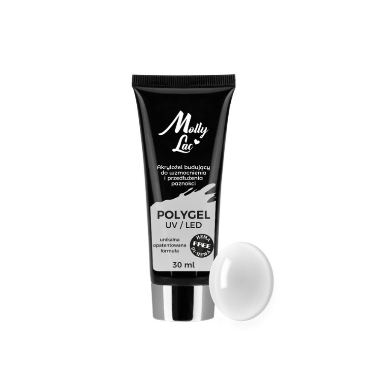 MollyLac Polygel akrylożel budujący HEMA/Di-HEMA Free Nr /01/  Clear 30 ml 