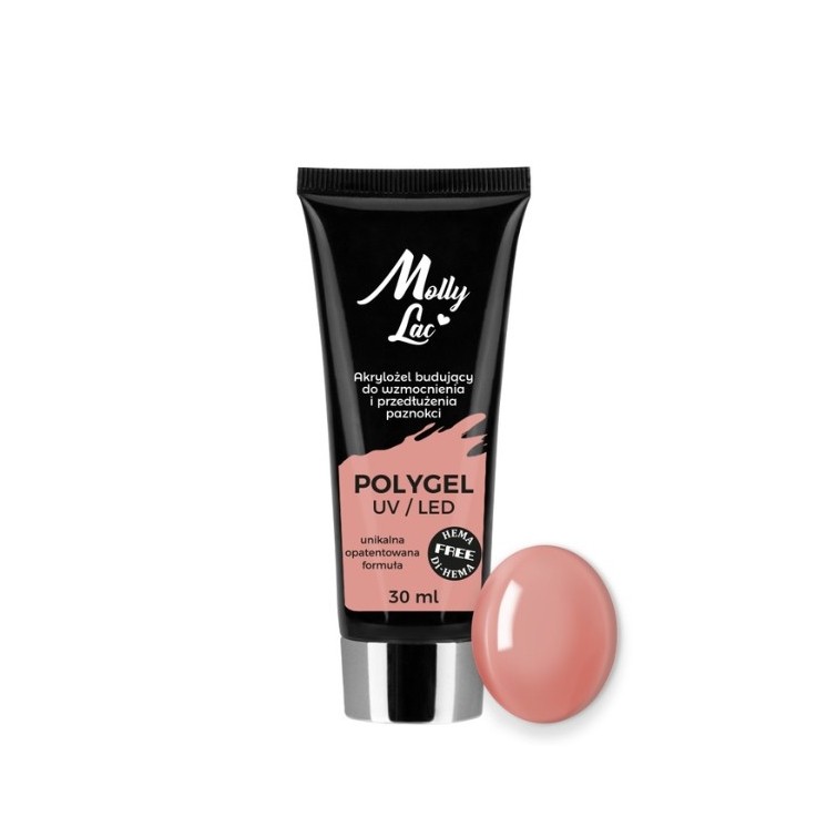 MollyLac Polygel akrylożel budujący HEMA/Di-HEMA Free Nr /08/  Pudding 30 ml 