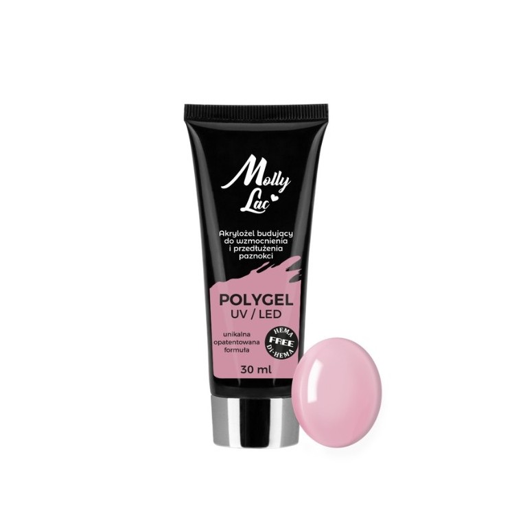MollyLac Polygel будівельний акрил гель HEMA/Di- HEMA Free № /06/ French Pink 30 мл