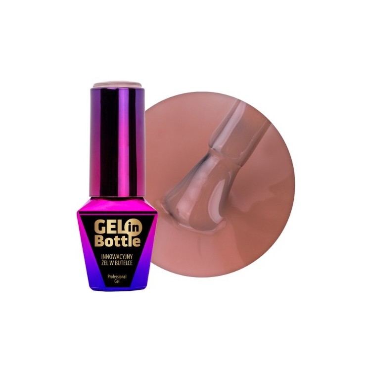 MollyLac Gel in bottle Żel do paznokci w butelce z pędzelkiem wielofunkcyjnym Tan Line 10 g