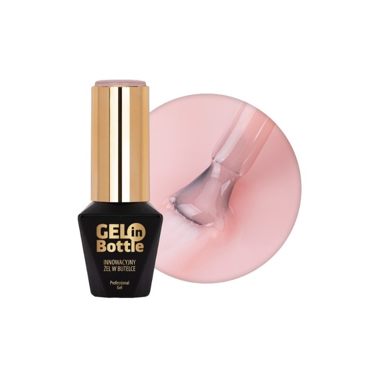 MollyLac Gel in bottle Żel do paznokci w butelce z pędzelkiem wielofunkcyjnym Naked 10 g