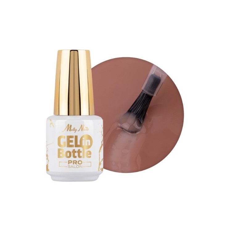 MollyLac Pro Salon Gel in bottle Nail gel in a bottle with a multi-functional brush Tan Lines 15 g