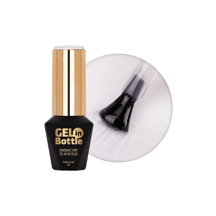 MollyLac Gel in bottle Żel do paznokci w butelce z pędzelkiem wielofunkcyjnym Clear 10 g