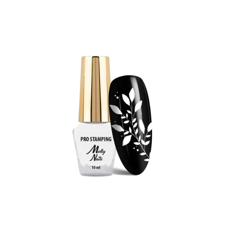 MollyLac Pro Nails Лак для стемпінгу та стемпінгу №1 White 10 мл