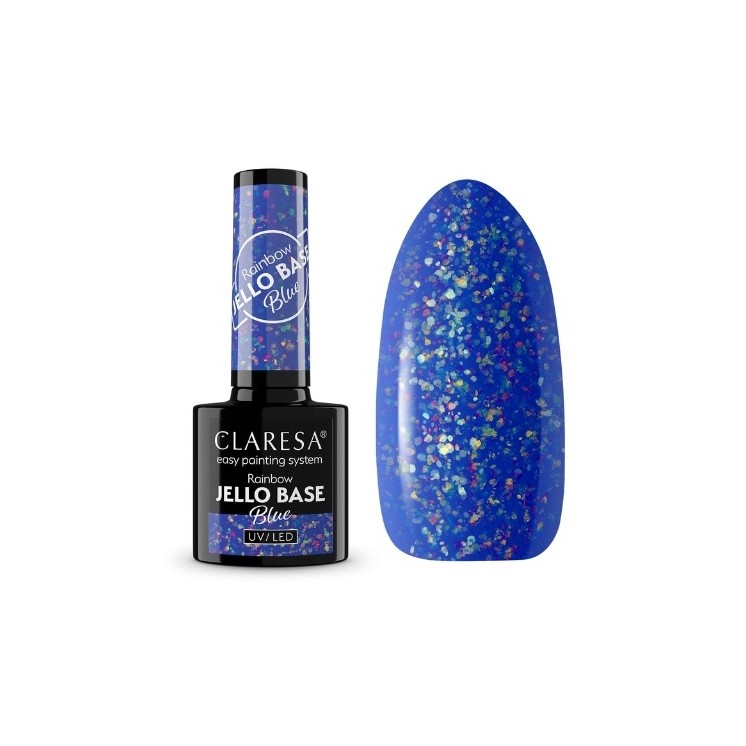 Claresa Baza Hybrydowa do paznokci Rainbow Jello Base 5 g Blue