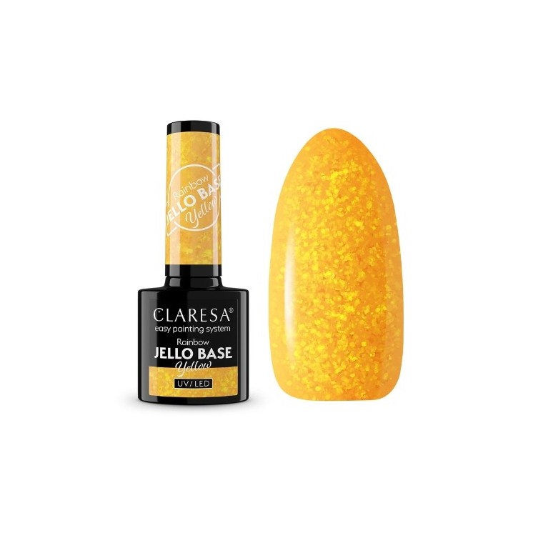 Claresa Baza Hybrydowa do paznokci Rainbow Jello Base 5 g Yellow