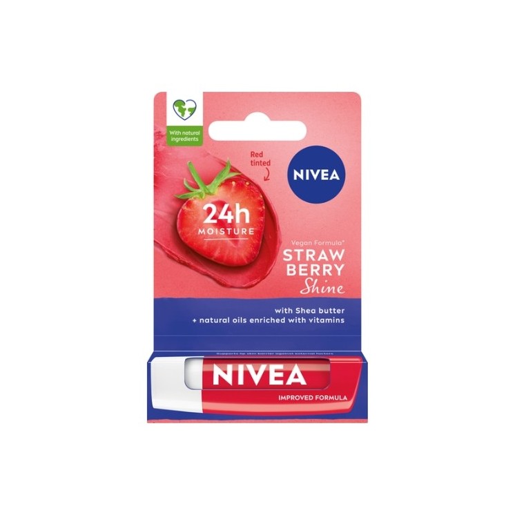 Nivea Moisturizing Lip Balm Strawberry Shine 4.8 g