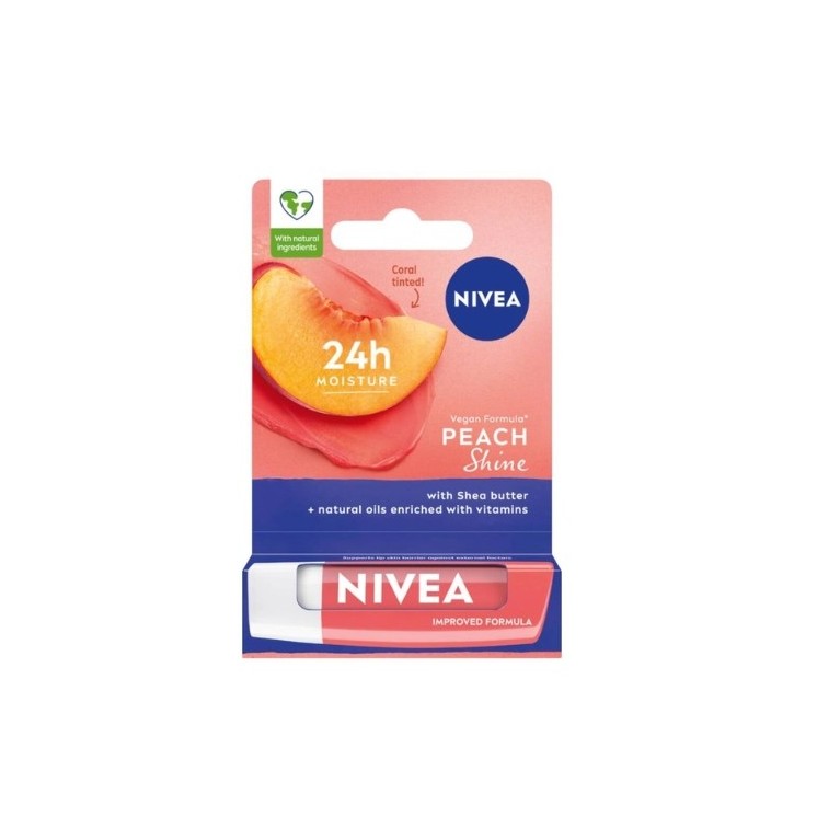 Доглядаюча губна помада Nivea Peach Shine 4,8 г