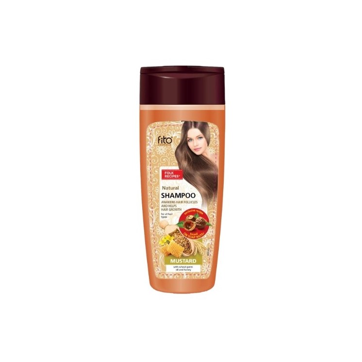 Fitocosmetics Szampon do włosów z aktywatorem wzrostu  Musztardowy z olejkiem z kiełków pszenicy i miodem 270 ml