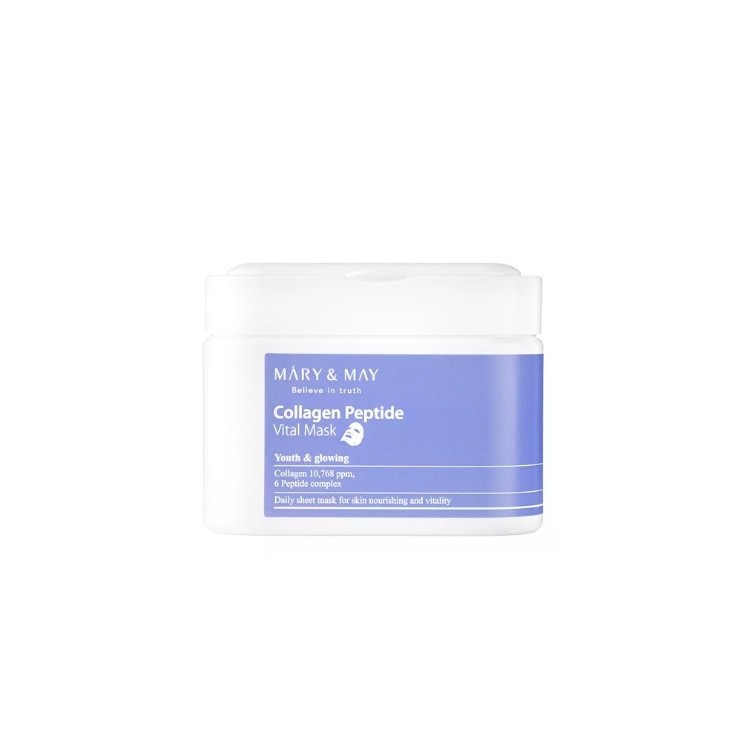 Mary&May Collagen Peptide Vital Mask Набір зміцнюючих масок для обличчя 30 штук