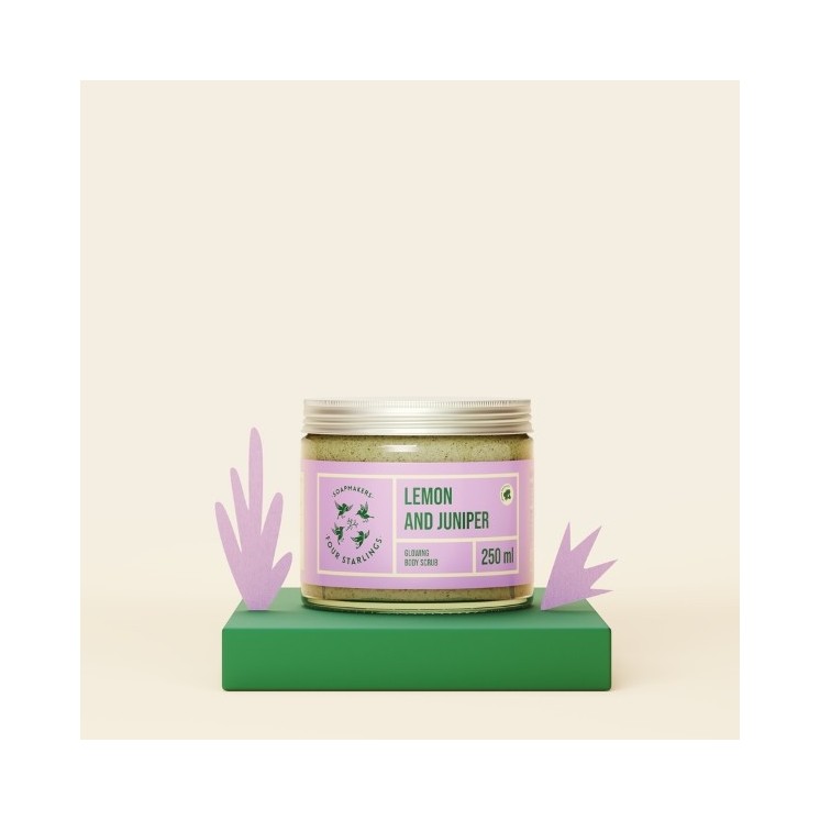 Mydlarnia Cztery Szpaki Peeling cukrowy Rozświetlający do ciała Cytryna i Jałowiec 250 ml