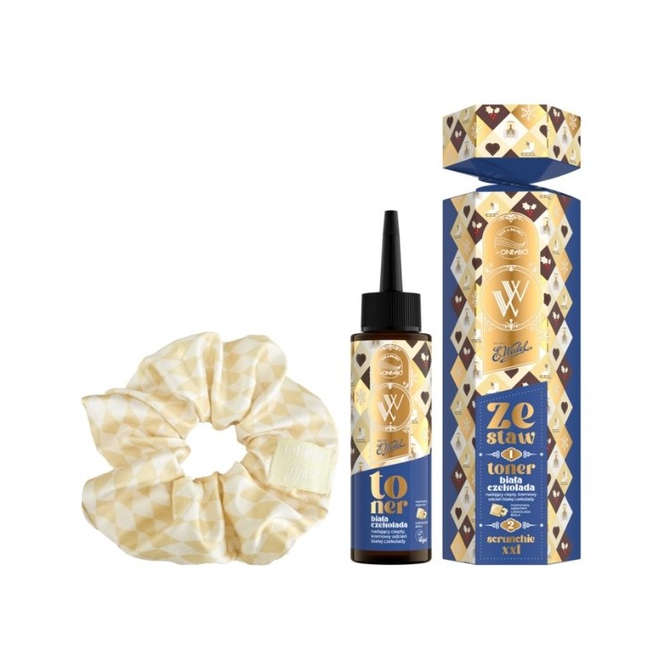 OnlyBio x Wedel Hair in Balance Zestaw świąteczny Toner + Scrunchie XXL Czekolada Biała