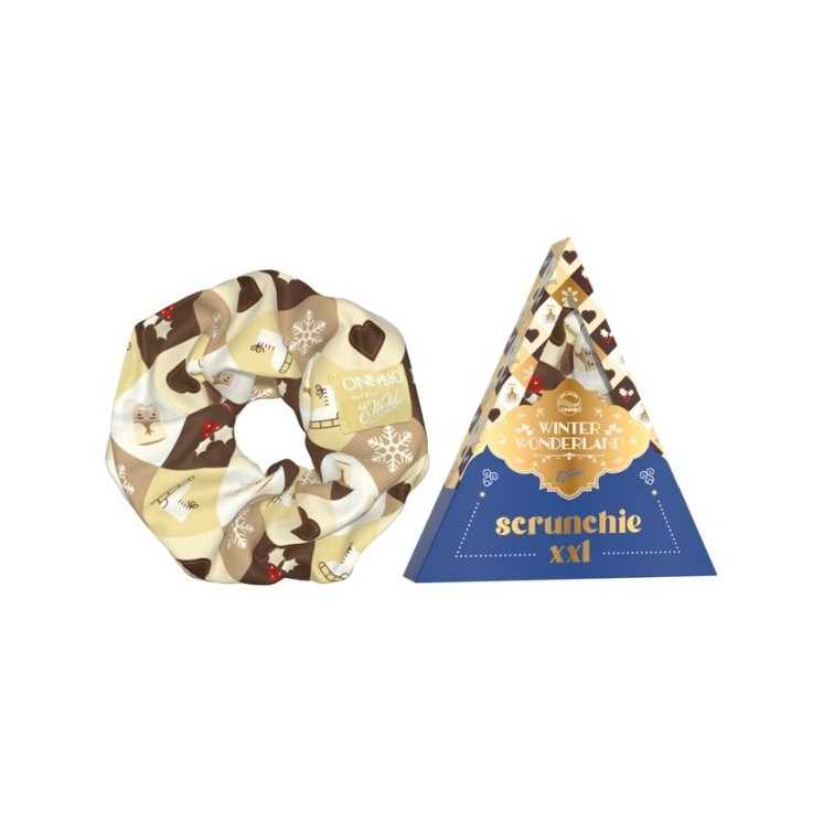 Шоколадно-біла гумка OnlyBio x Wedel Hair in Balance Scrunchie XXL