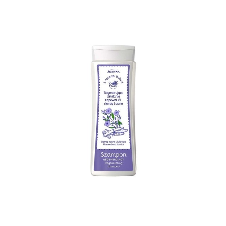 Joanna Z Apteczki Babuni Szampon regenerujacy Siemię lniane i lukrecja 300 ml