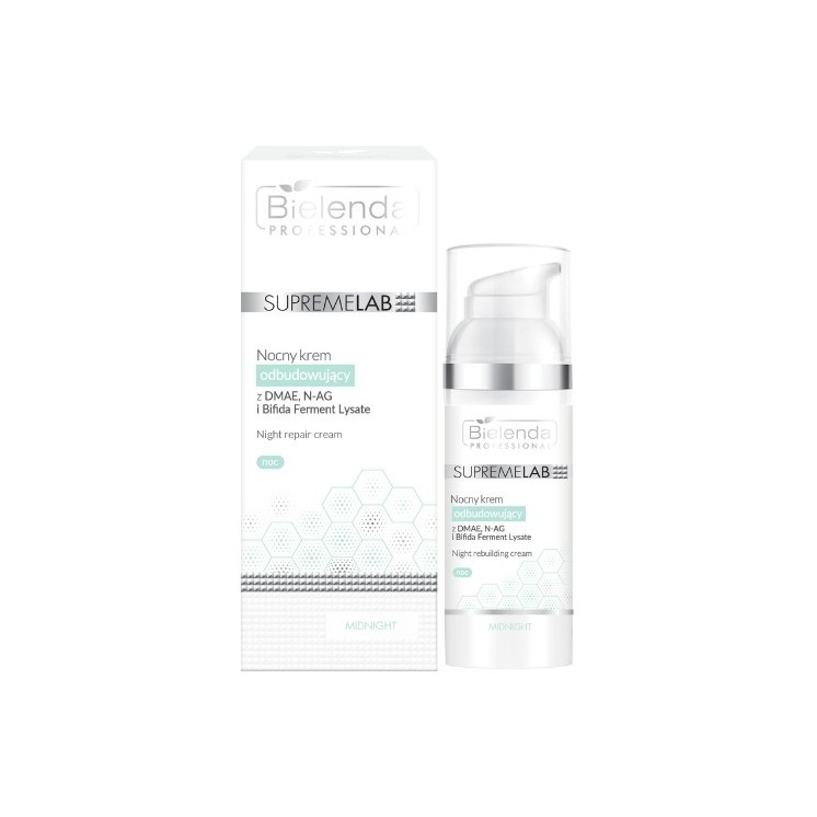 Bielenda Professional SUPREMELAB Nachtaufbaucreme mit DMAE, N-AG, Bifida Ferment Lysate 30 ml