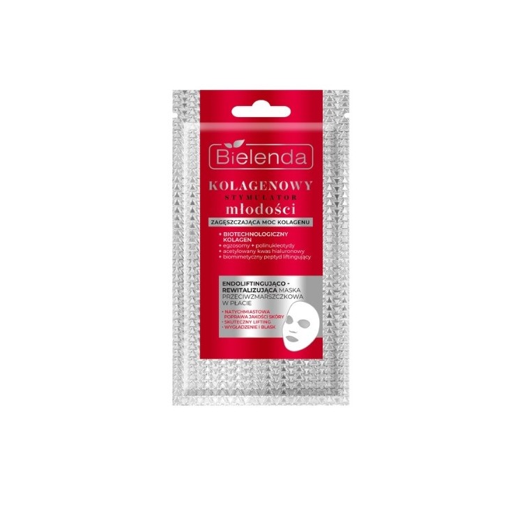 Bielenda Collagen Youth Stimulator Endo-Lifting und revitalisierende Anti-Falten-Blattmaske 1 Stück