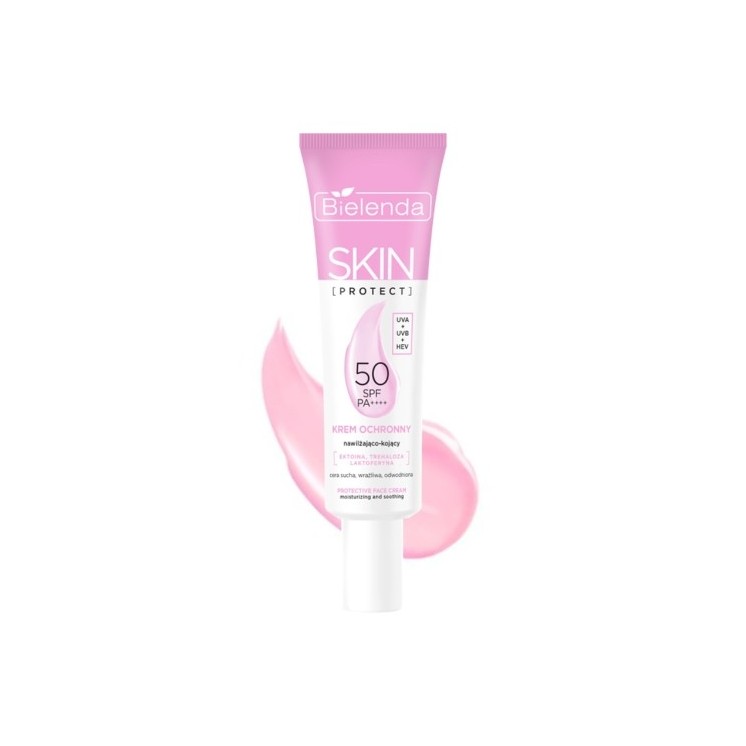 Bielenda SKIN PROTECT Krem ochronny SPF 50 nawilżająco - kojący PA++++, UVA + UVB + HEV 40 ml