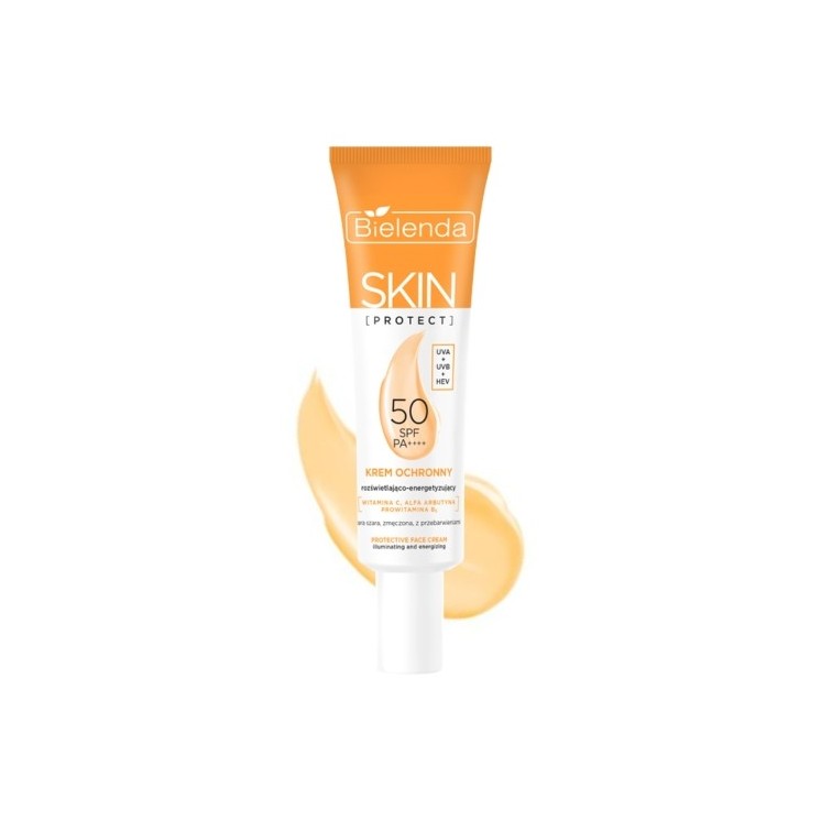 Bielenda SKIN PROTECT Захисний крем SPF 50 освітлюючий і енергізуючий, PA++++, UVA + UVB + HEV 40 мл