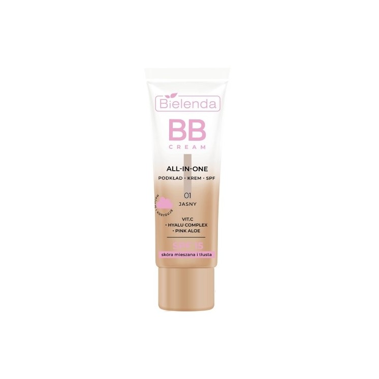Bielenda ALL IN ONE BB CREAM skóra mieszana i tłusta odcień 01 jasny 30 ml
