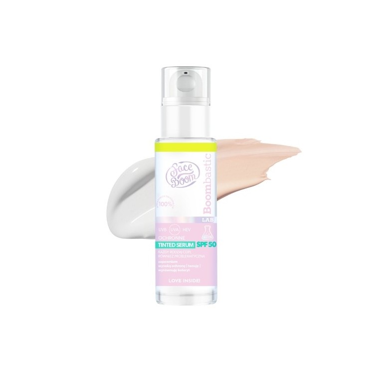 FaceBoom BOOMBASTIC LAB Tinted ochronne serum SPF 50 30 ml