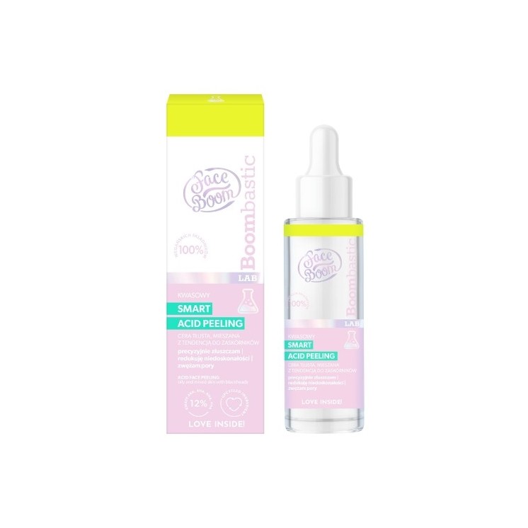 FaceBoom BOOMBASTIC LAB Smart acid peeling kwasowy, 12% kwasy AKA, AHA, BHA, PHA 30 ml