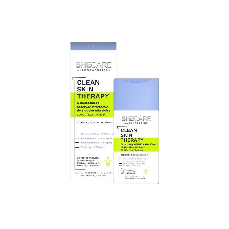 SheCare Clean Skin Therapy Очищаюча кислотна есенція для протирання шкіри тіла - декольте, спина, руки 150 мл