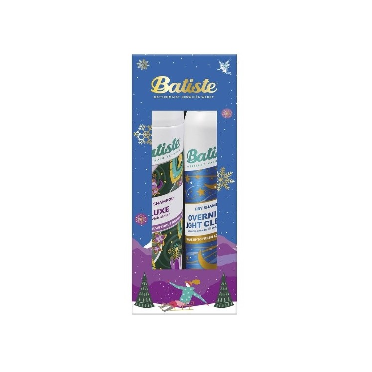BATISTE Zestaw świąteczny Suchy Szampon Luxe 200 ml + Overnight Light Cleanse 200 ml