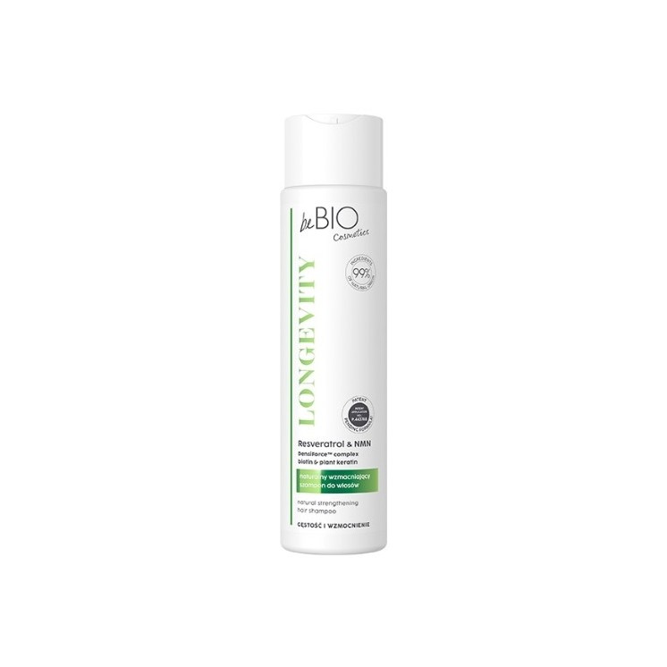 BeBio LONGEVITY Gęstość i wzmocnienie Naturalny szampon do włosów 300 ml