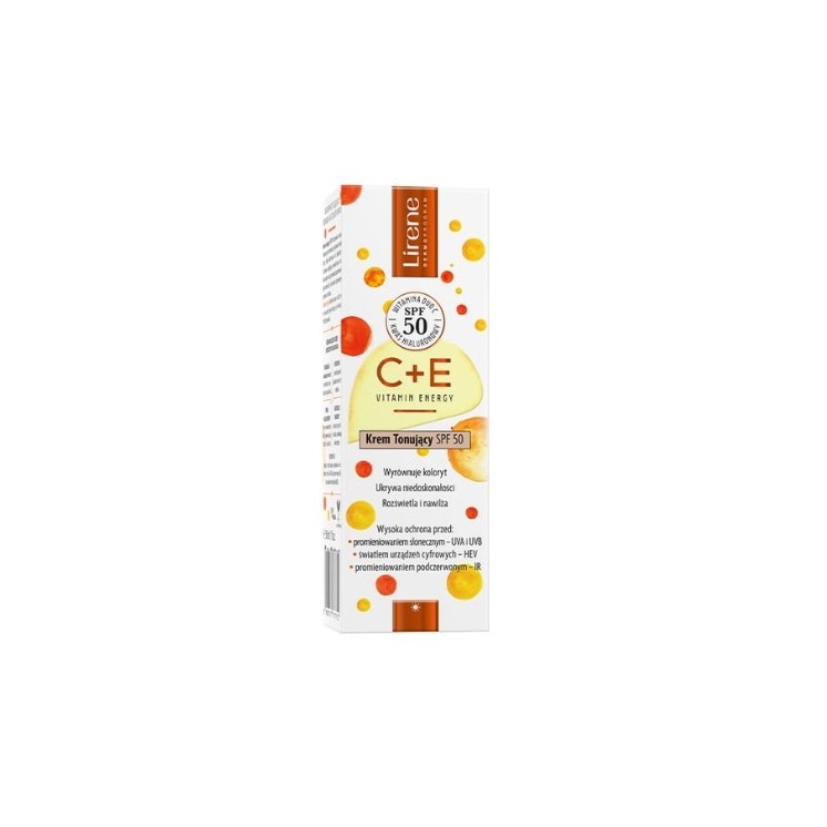Lirene C+E Vitamin Energy Tinted Cream with SPF50 Protection 30 ml