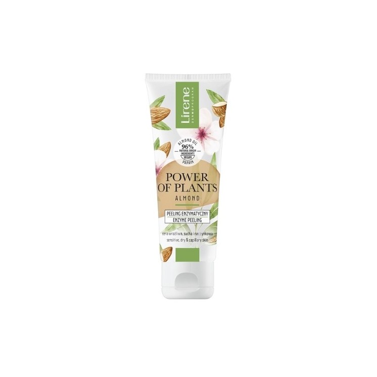 Lirene Power of Plants peeling enzymatyczny do twarzy Migdał 75 ml