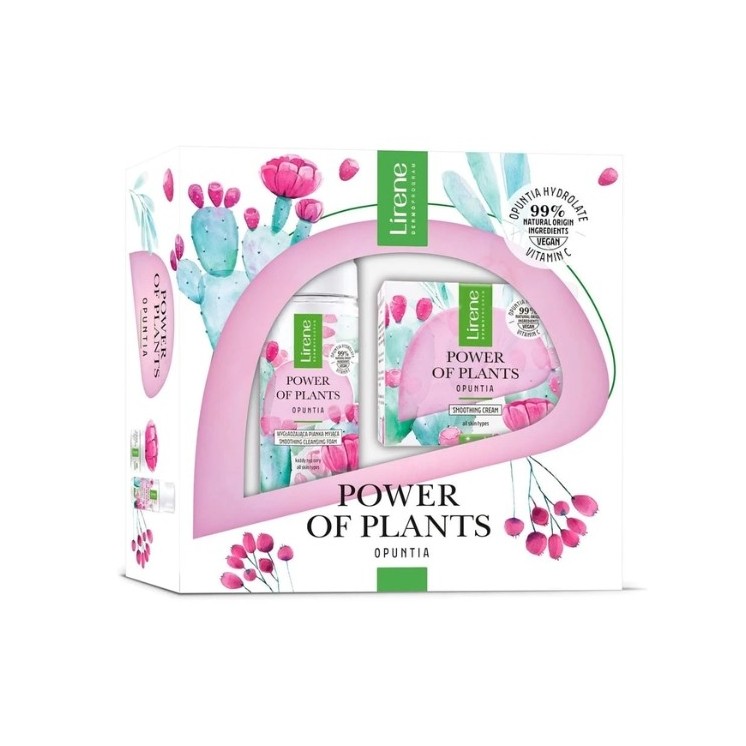 Lirene Power Of Plants Zestaw prezentowy Opuncja Krem do twarzy 50 ml + Pianka myjąca 150 ml